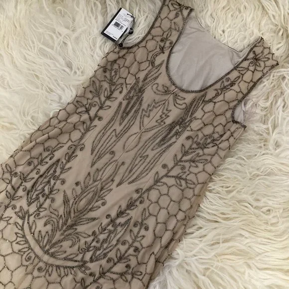 ADRIANNA PAPELL Sleeveless Beaded Short Dress - Picture 13 of 13